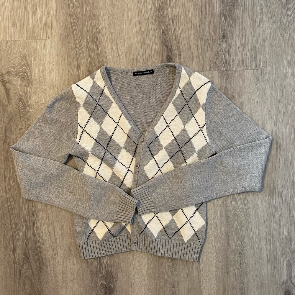 Brandy Melville argyle cardigan
